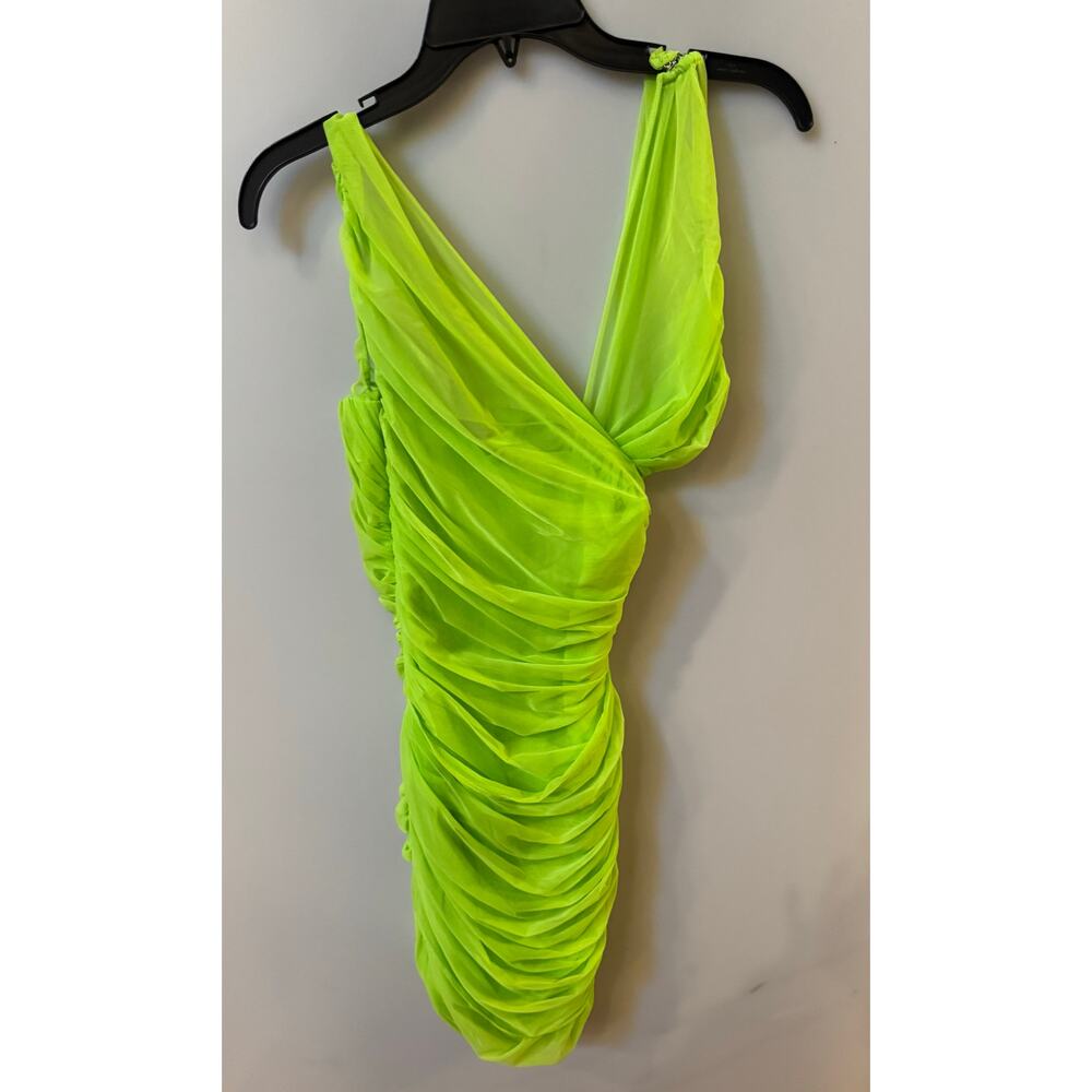 House Of CB Adrie Neon Green Mini Dress - Size XS - Picture 3 of 4
